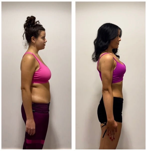 Antes e depois de aluna