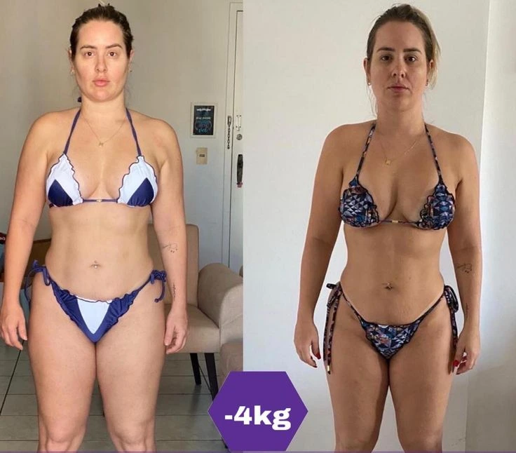 Antes e depois de aluna